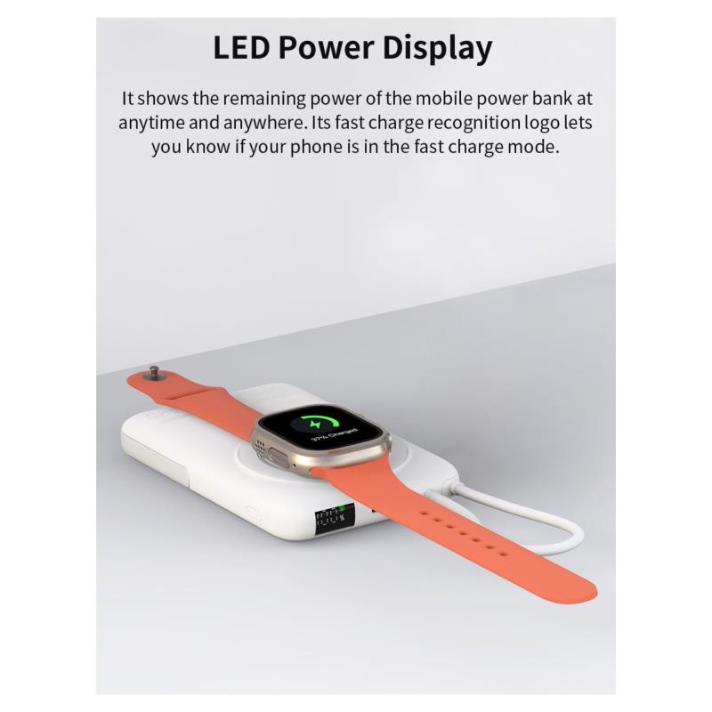 Φορτιστής Ανάγκης Devia EP203 22.5W 10000mAh Magnetic 4 σε 1 με Βραχίονα Στήριξης & Ενσωματωμένο Καλώδιο Extreme Speed Γκρι