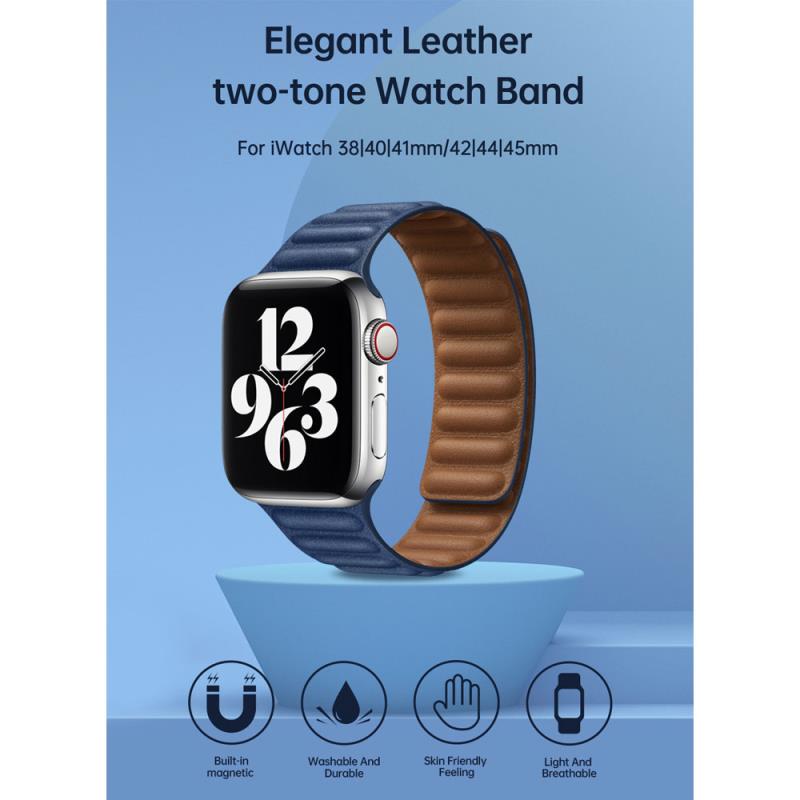Λουράκι Devia Elegant Leather Apple Watch (38/ 40/ 41/ 42mm) Two-Tone Πράσινο