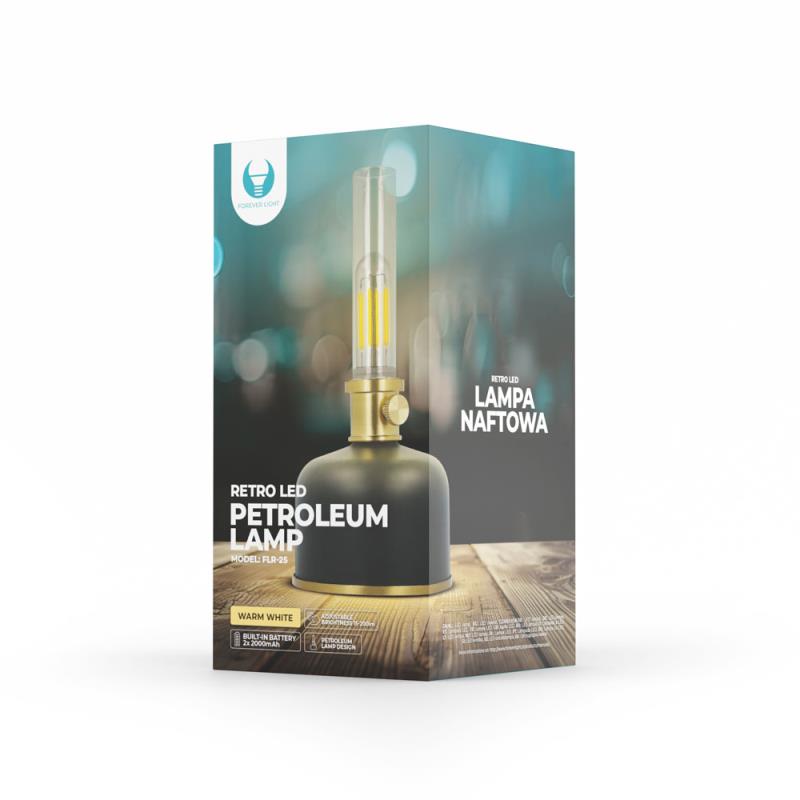 Φωτιστικό LED Forever Light FLR-25 Retro Petroleum ABS Μαύρο