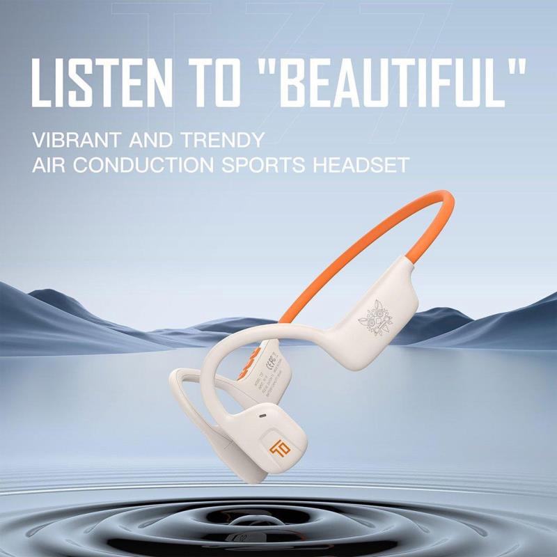Στερεοφωνικό Ακουστικό Bluetooth Onikuma T37 TWS Neckband Λευκό-Πορτοκαλί