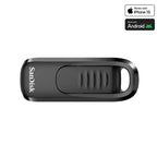 USB 3.2 Flash Disk SanDisk Ultra Slider USB C 128GB 400MB/s Μαύρο