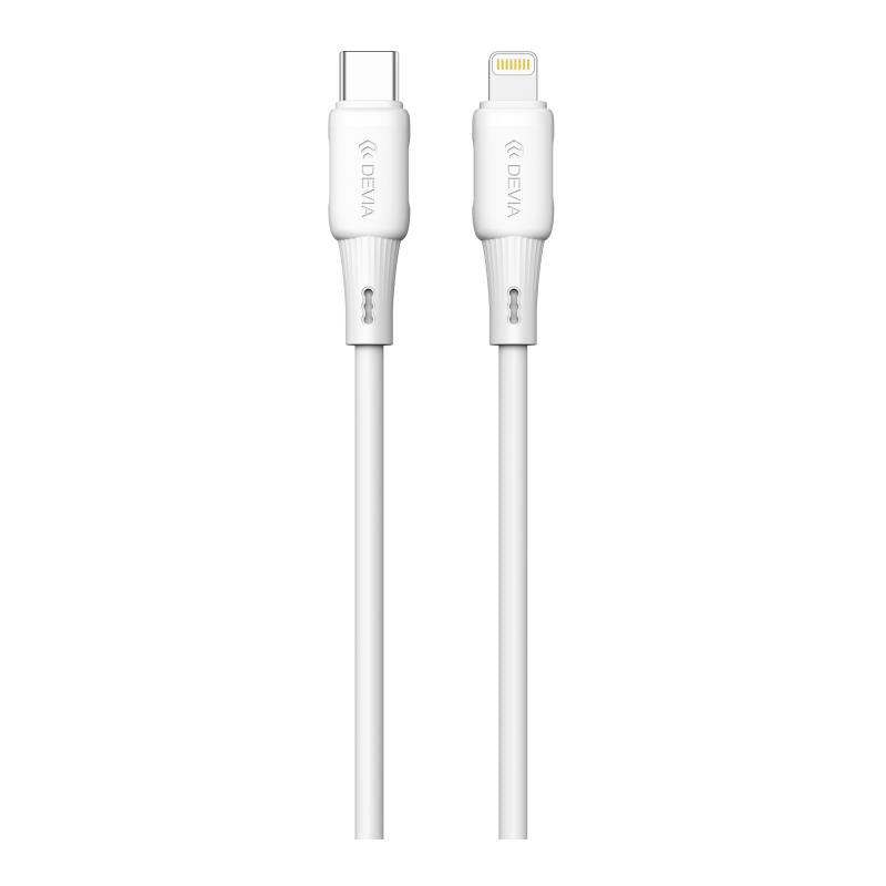 Καλώδιο Σύνδεσης USB 2.0 Devia EC631 USB C σε Lightning 3A 27W Silicone Pro3 1m Λευκό