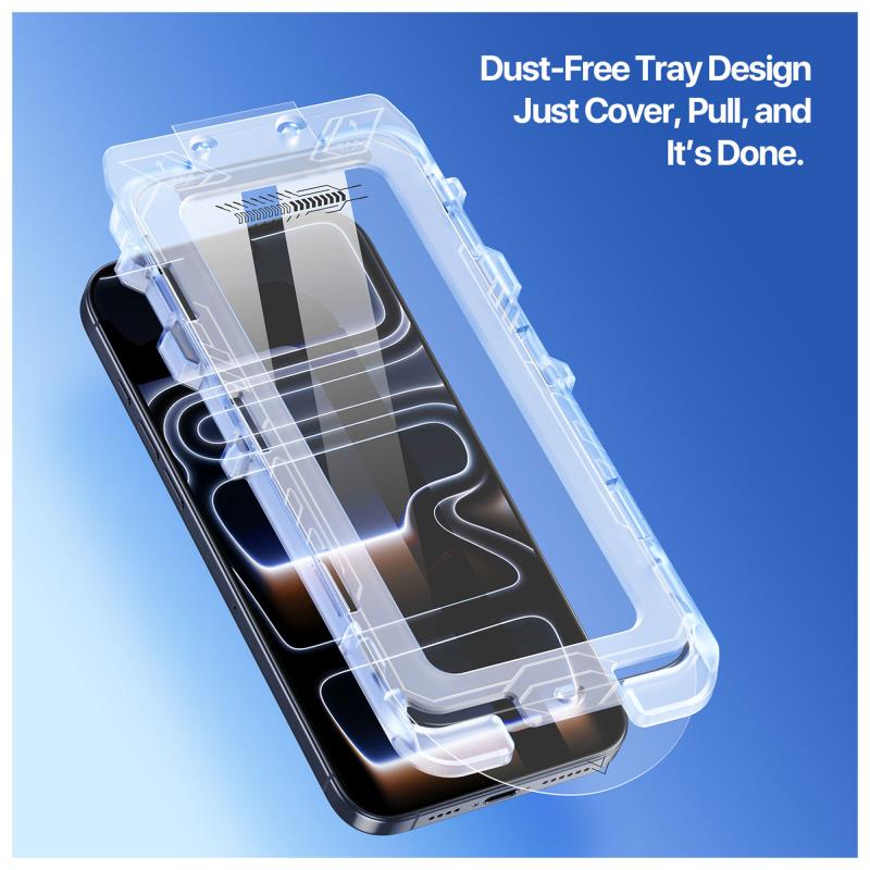Tempered Glass 2.5D Dux Ducis Apple iPhone 17 Pro με Dust-free Auto Alignment Kit Roga Μαύρο (1 τεμ.)
