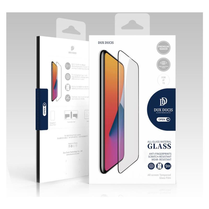 Tempered Glass Full Face Dux Ducis Apple iPhone 15 Μαύρο (1 τεμ.)