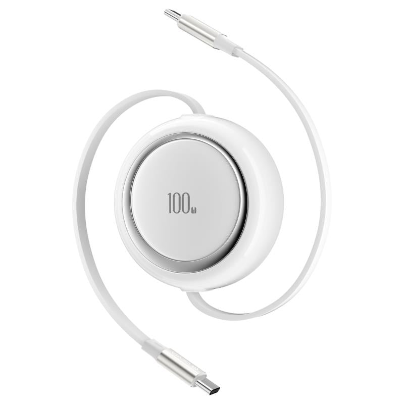 Καλώδιο Σύνδεσης USB 2.0 Devia EC317 USB C σε USB C PD 100W 1m Stretchable Pro2 Λευκό