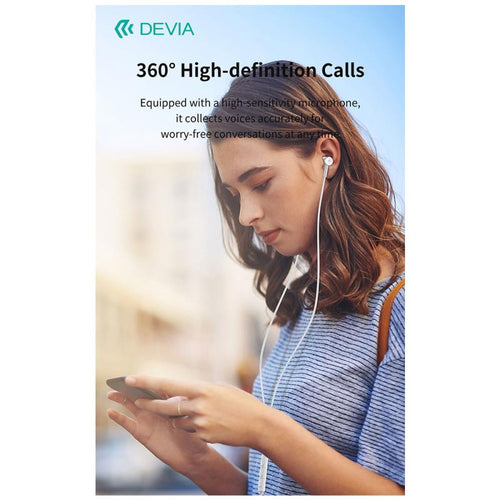 Hands Free Stereo Devia EM113 M2 Metal USB C Smart Ασημί