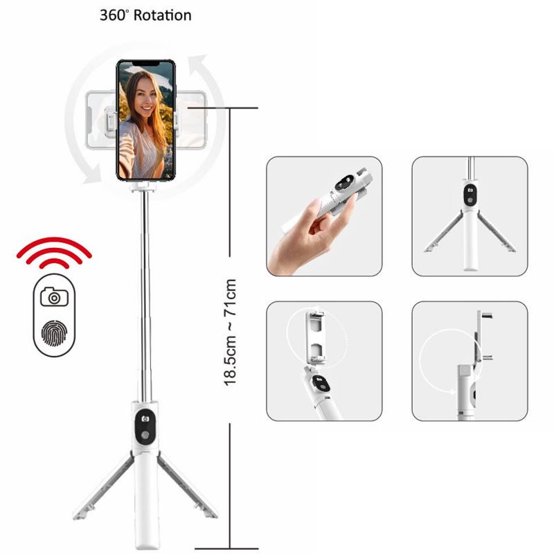 Ασύρματο Selfie Stick & Τρίποδο Blavec Coco P02 με Τηλεχειριστήριο για Smartphones Πλάτους 65mm έως 95mm Λευκό