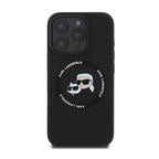 Θήκη Σιλικόνης Karl Lagerfeld Magsafe Apple iPhone 16 Pro Karl & Choupette Heads Μαύρο