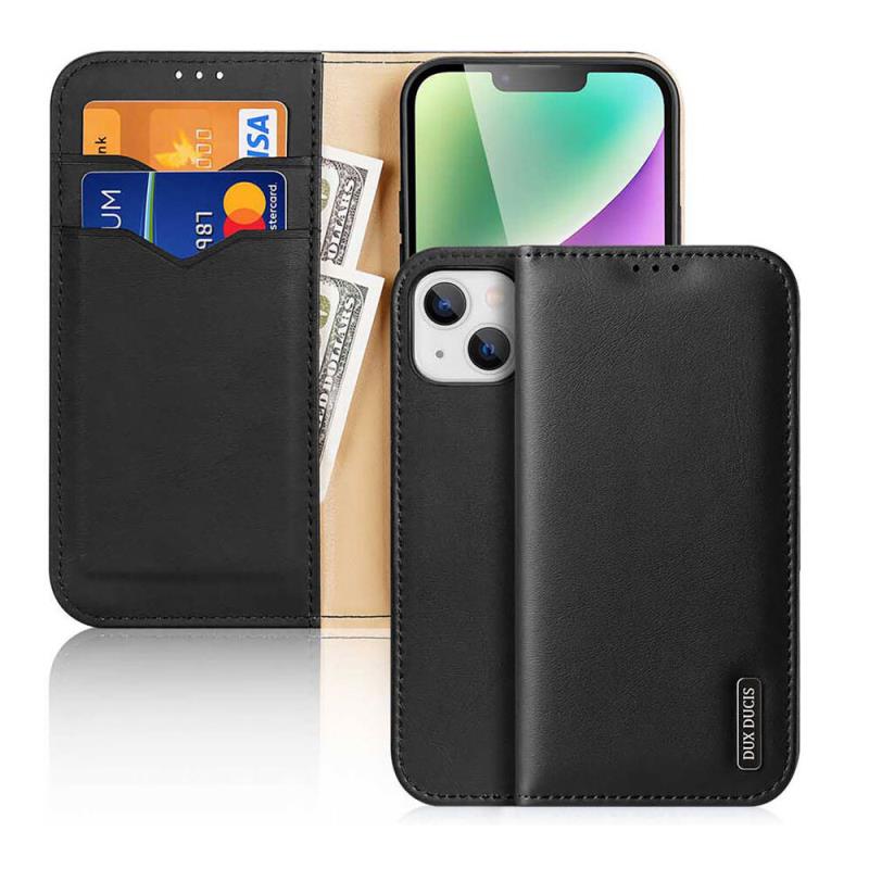 Θήκη Δερμάτινη Dux Ducis Hivo RFID Wallet Apple iPhone 15 Plus Μαύρο