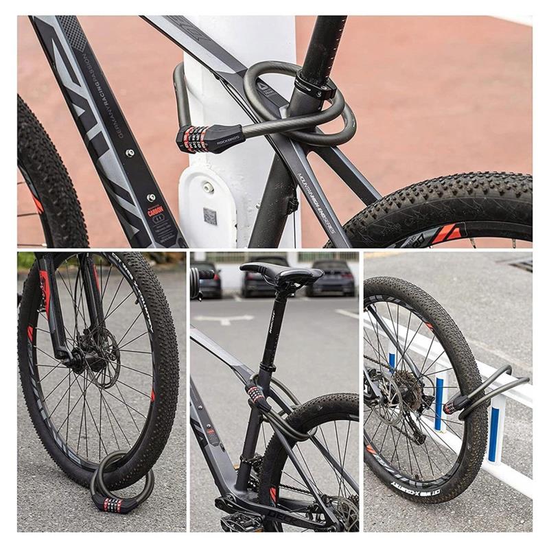 Λουκέτο Rockbros RKS507-1BK με Συνδυασμό 1.8m Μαύρο