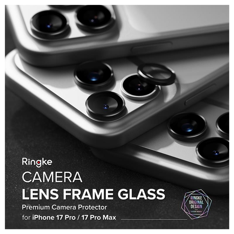 Tempered Glass Ringke Lens Frame για Τζαμάκι Κάμερας Apple iPhone 16 Pro/ 16 Pro Max/ 17 Pro/ 17 Pro Max Μαύρο (2 τεμ.)