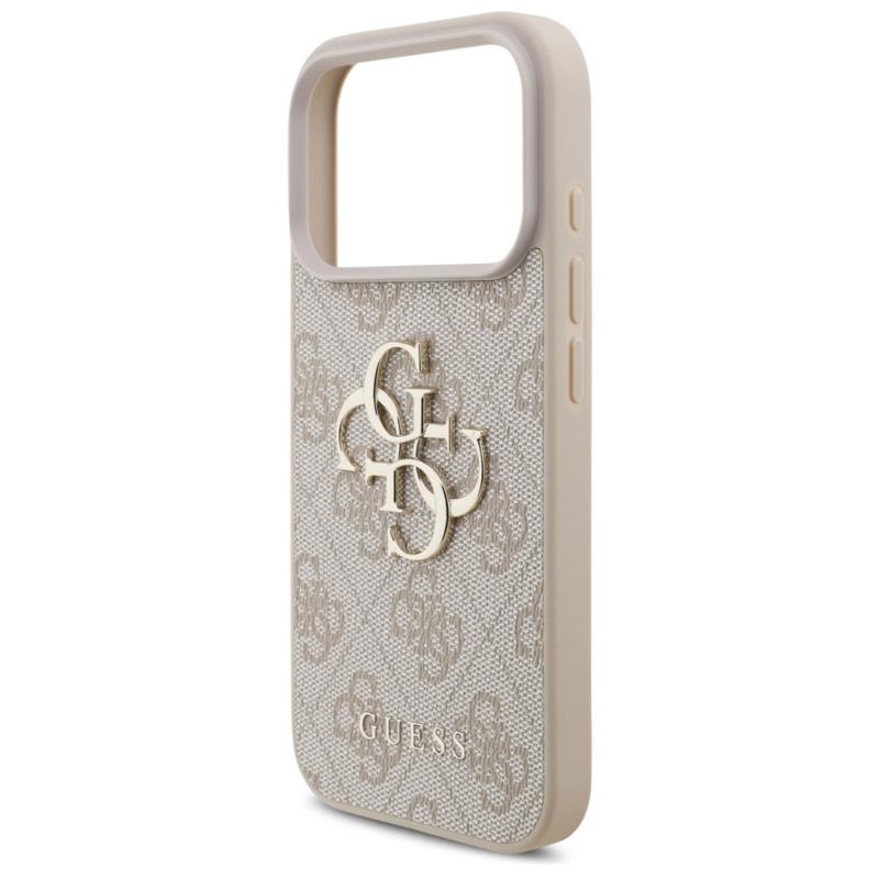 Θήκη PU Guess Apple iPhone 17 Pro Hardcase Big Logo 4G Ροζ