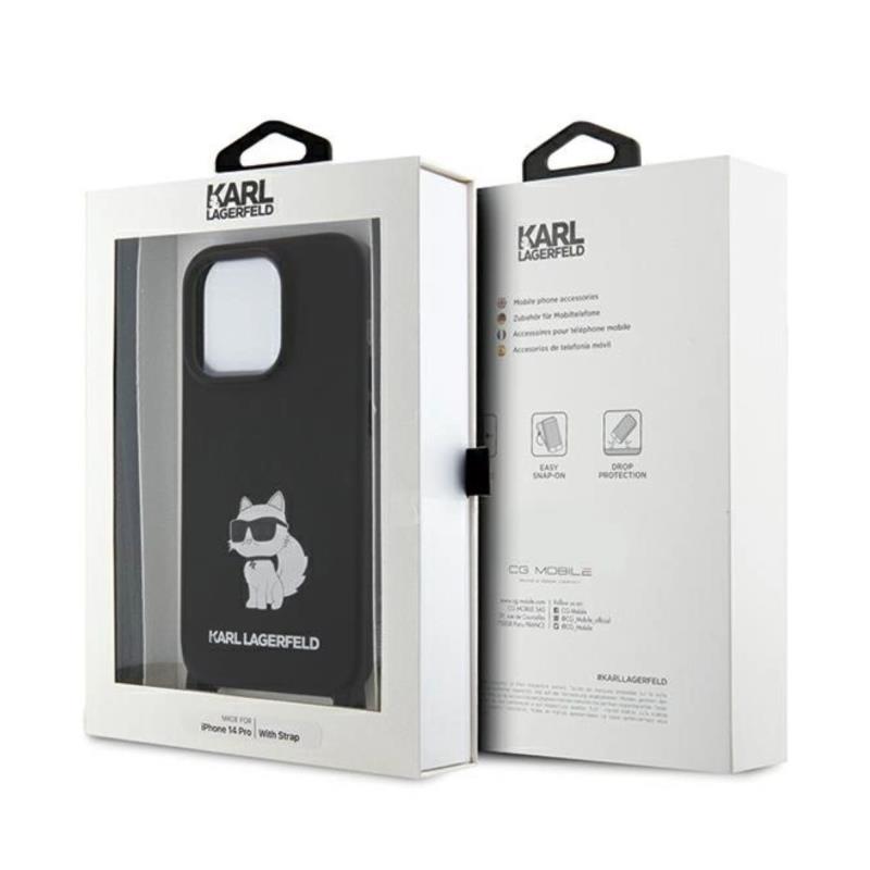 Θήκη Σιλικόνης Karl Lagerfeld Apple iPhone 15 Pro Max Crossbody Choupette Μαύρο