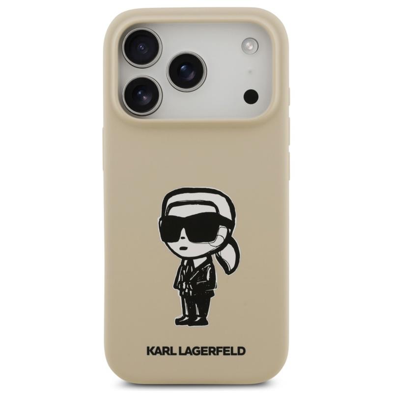 Θήκη Σιλικόνης Karl Lagerfeld Apple iPhone 17 Pro Sketch & Logo Karl Καφέ
