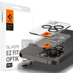 Προστατευτικό Κάλυμμα Κάμερας Spigen Optik.tR EZ-FIT για Τζαμάκι Κάμερας Apple iPhone 14 Pro/ 14 Pro Max/ 15 Pro/ 15 Pro Max/ 16 Pro/ 16 Pro Max/ 17 Pro/ 17 Pro Max Μαύρο (2 τεμ.)