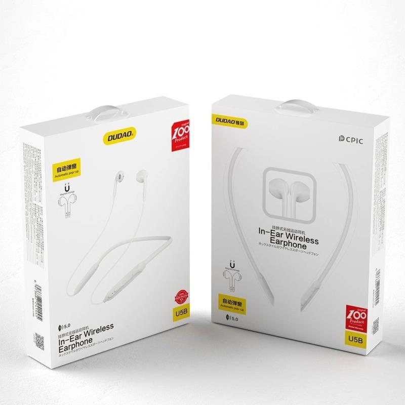 Στερεοφωνικό Ακουστικό Bluetooth Dudao U5B Magnetic Neckband Λευκό