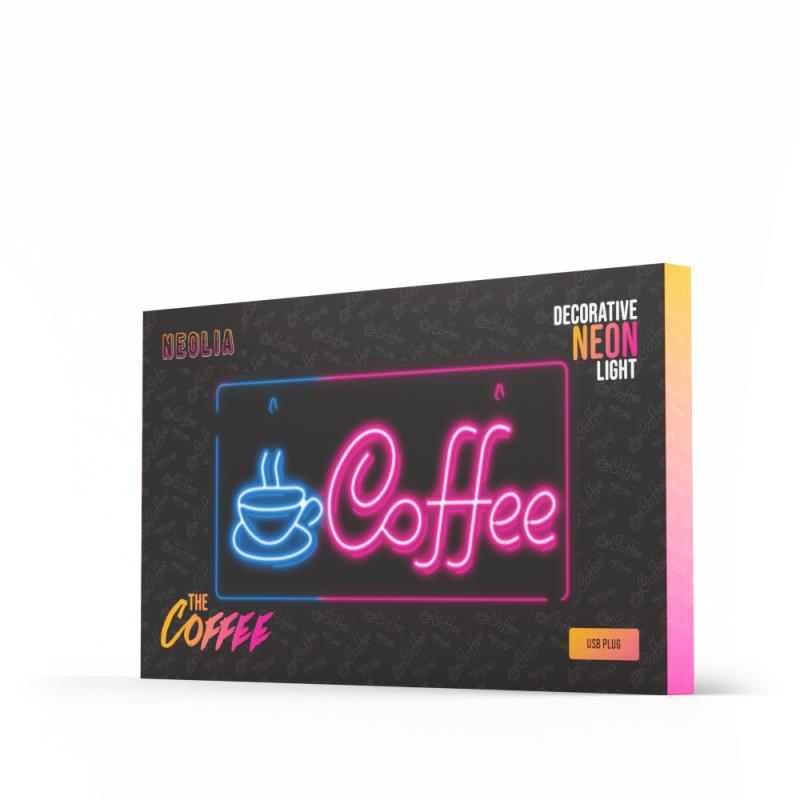 Neon Plexi Neolia NNE11 COFFEE (USB & On/Off) Ροζ - Μπλε