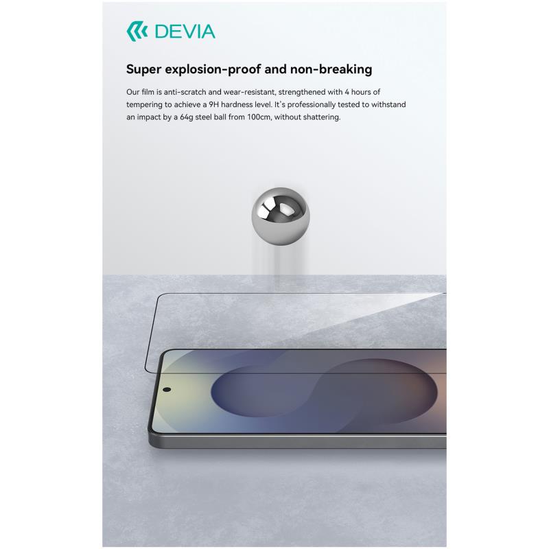 Tempered Glass Full Face HD Devia Samsung Galaxy S26 5G με Βοηθητικό Εργαλείο Van Μαύρο (1 τεμ.)