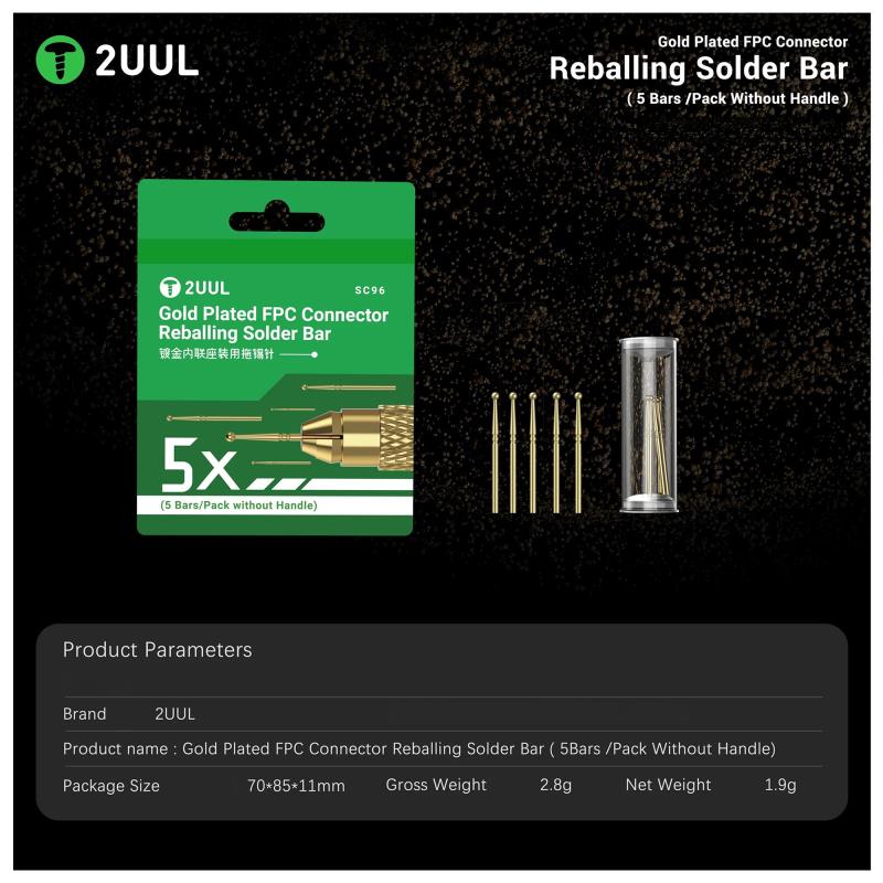 Σετ Ανταλλακτικές Μύτες 2UUL Gold Plated FPC Connector για Κολλητήρι (5 τεμ.)
