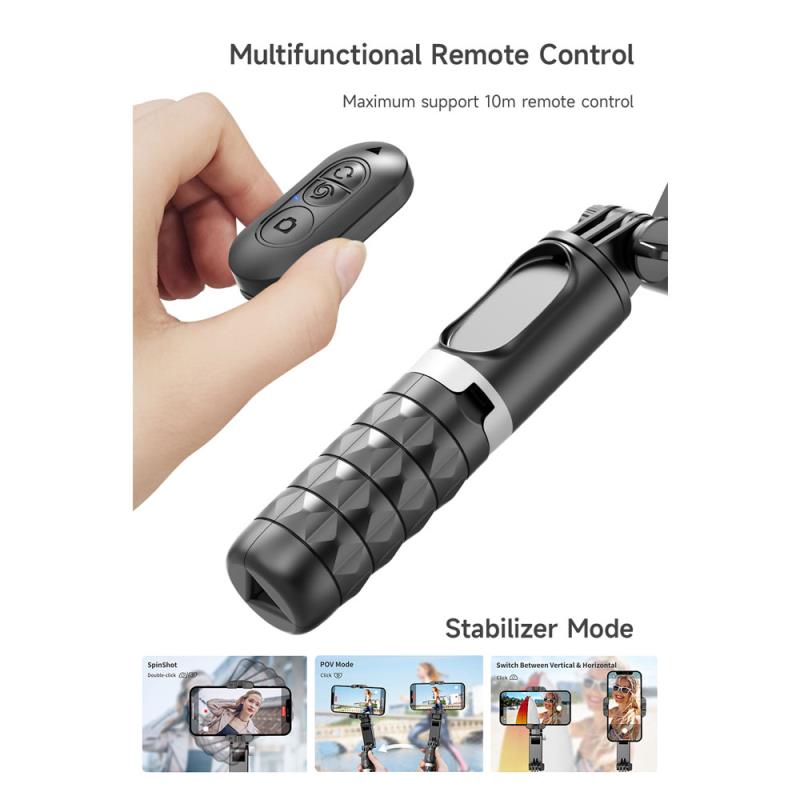 Gimbal & Τρίποδο Devia Q18 Life Creation για Smartphones Πλάτους 37 έως 90mm Μαύρο