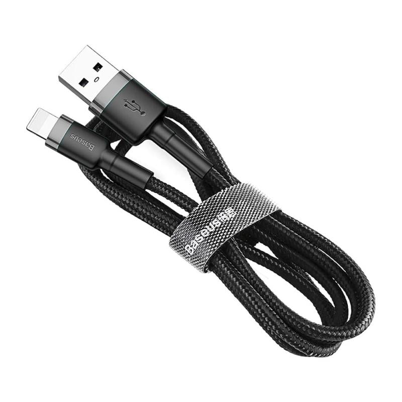 Καλώδιο Σύνδεσης USB 2.0 Baseus Cafule USB A σε Lightning 12W 2.4A 1m Μαύρο-Γκρι
