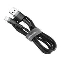 Καλώδιο Σύνδεσης USB 2.0 Baseus Cafule USB A σε Lightning 12W 2.4A 1m Μαύρο-Γκρι