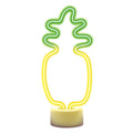 Neon LED Forever Light FSC-12 PINEAPPLE (USB/Μπαταρίας & On/Off) με Stand Κίτρινο-Πράσινο