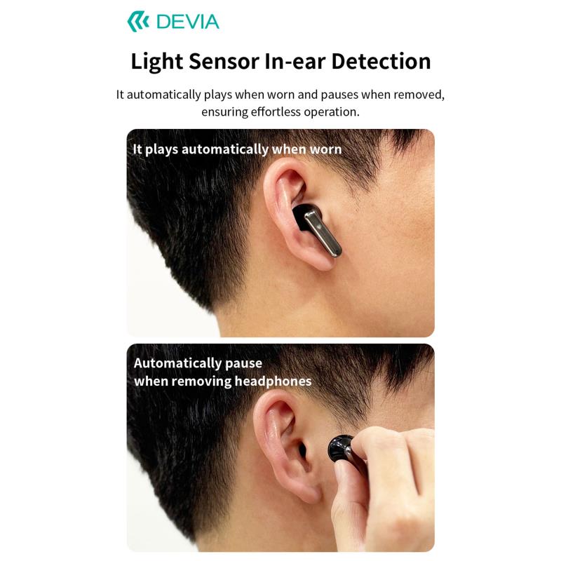 True Wireless Ακουστικά Bluetooth Devia EM031 ANC + ENC Ultra1 Λευκό