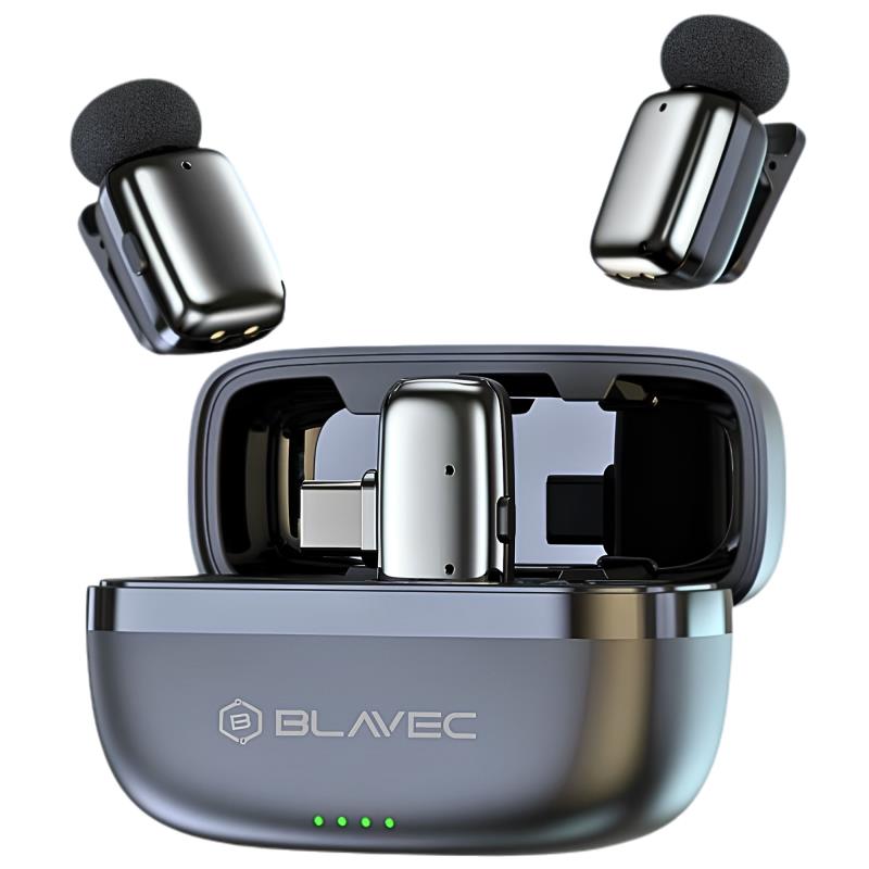 Ασύρματα Μικρόφωνα Blavec MK-03 Lavalier ClipGo USB C Ασημί