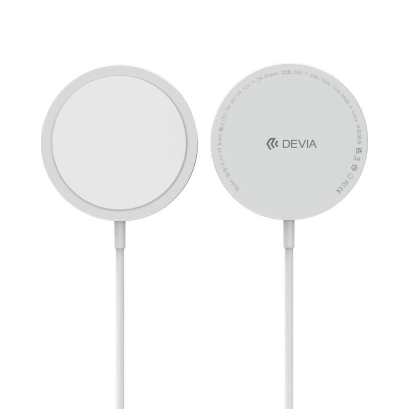 Ασύρματος Φορτιστής Devia EA239 15W για Smartphones Smart Ασημί