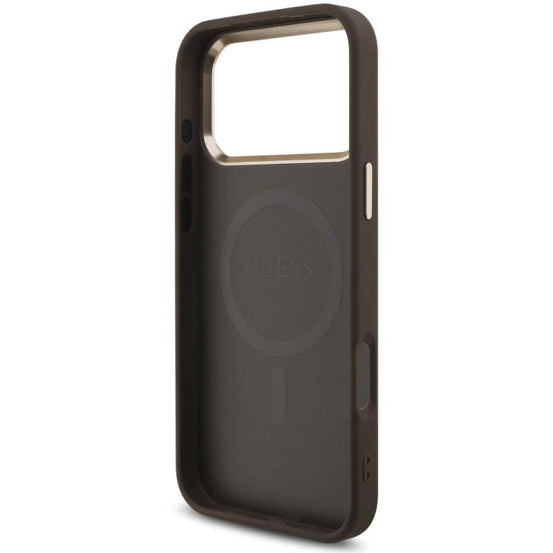 Θήκη PU Guess MagSafe Apple iPhone 18 Pro Max/ 17 Pro Max Leather Diamond Triangle 4G Καφέ