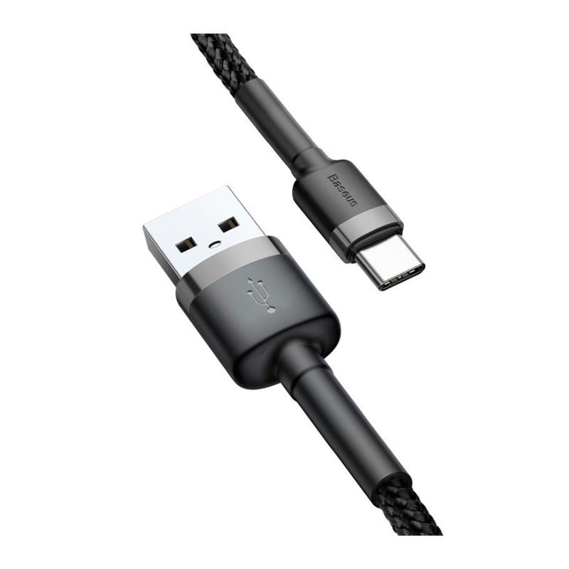 Καλώδιο Σύνδεσης USB 2.0 Baseus Cafule USB A σε USB C 3A 1m 480Mbps Μαύρο-Γκρι