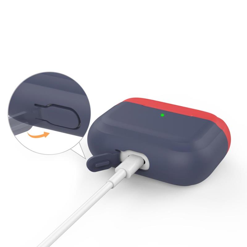 Θήκη Σιλικόνης AhaStyle PT-P2 Apple AirPods Pro DuoTone Σκούρο Mπλε-Κόκκινο