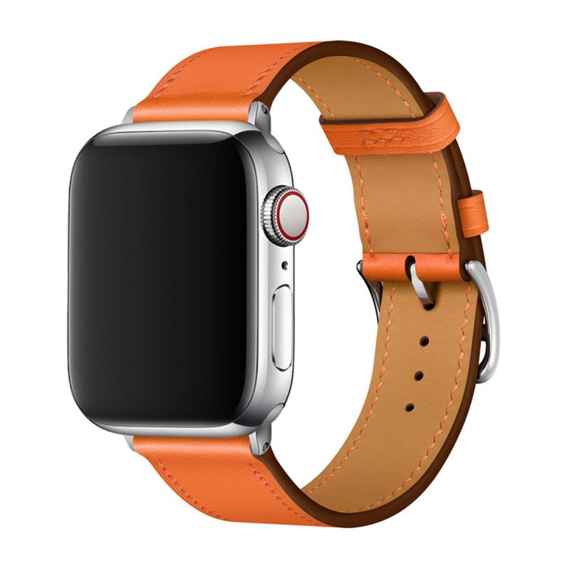 Λουράκι Devia Elegant PU Leather Apple Watch (38/ 40/ 41/ 42mm) Πορτοκαλί