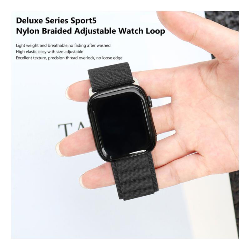 Λουράκι Devia Sport5 Nylon Woven Apple Watch (38/ 40/ 41/ 42mm) Deluxe Μαύρο