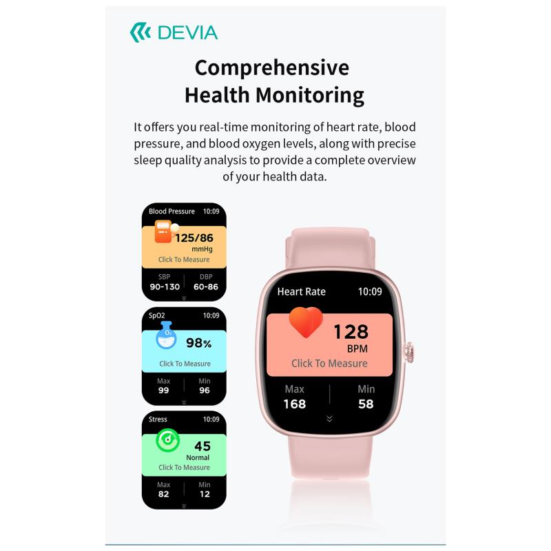 Smartwatch Devia WT5 1.83" Γκρι