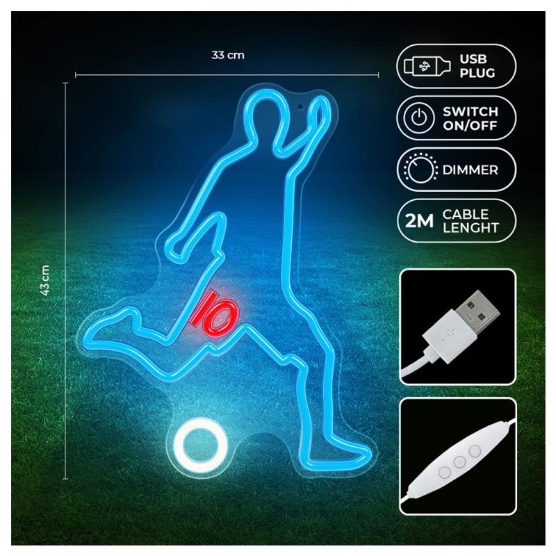 Neon Plexi LED Forever Light FPNE31 FOOTBALLER (USB/Μπαταρίας & On/Off) Πολύχρωμο