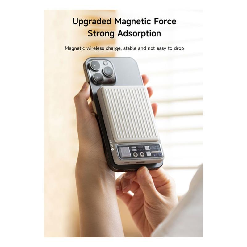 Φορτιστής Ανάγκης Devia S28 22.5W 10000mAh Magnetic Wireless Extreme Speed Ανοικτό Γκρι