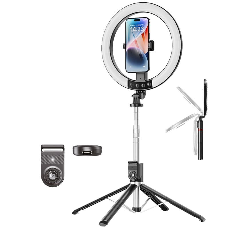 Φωτιστικό Selfie LED Ring Lamp Blavec Aura P-55 με Τρίποδο & Τηλεχειριστήριο για Κινητά Μαύρο
