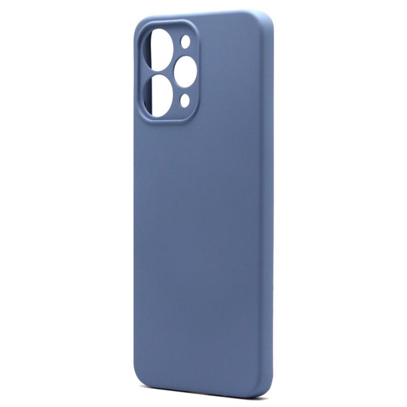 Θήκη Liquid Silicon inos Xiaomi Redmi 12 L-Cover Ματ Γκρι-Μπλε