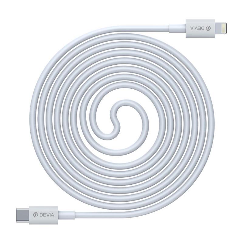 Καλώδιο Σύνδεσης USB 2.0 Devia EC146 USB C σε Lightning PD 20W 1m Smart Λευκό