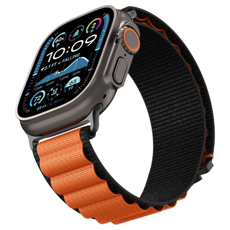 Λουράκι Spigen Apple Watch (44/ 45/ 46/ 49mm) WBF1 Μαύρο-Πορτοκαλί