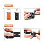 Λουράκι Σιλικόνης Ahastyle WA11 Duotone Premium Silicone Apple Watch (38/ 40/ 41/ 42mm) Πορτοκαλί-Μαύρο