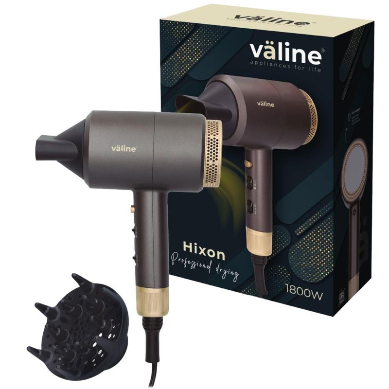 Σεσουάρ Μαλλιών Väline Hixon Ionic 1800W με Διαχύτη Γκρι