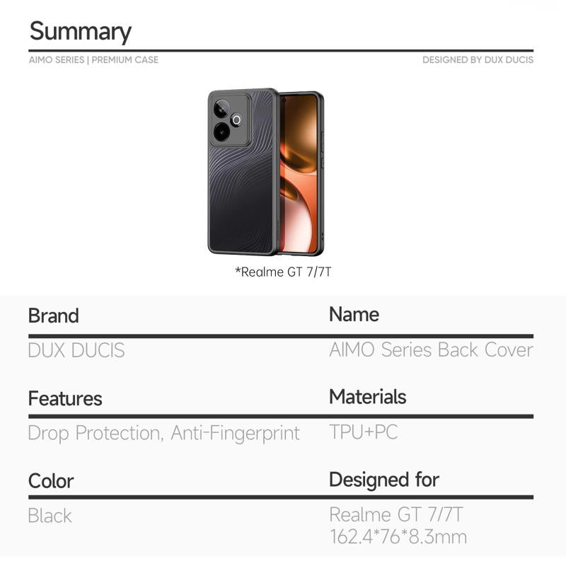 Dux Ducis Aimo TPU & PC Case Realme GT 7/ 7T Black