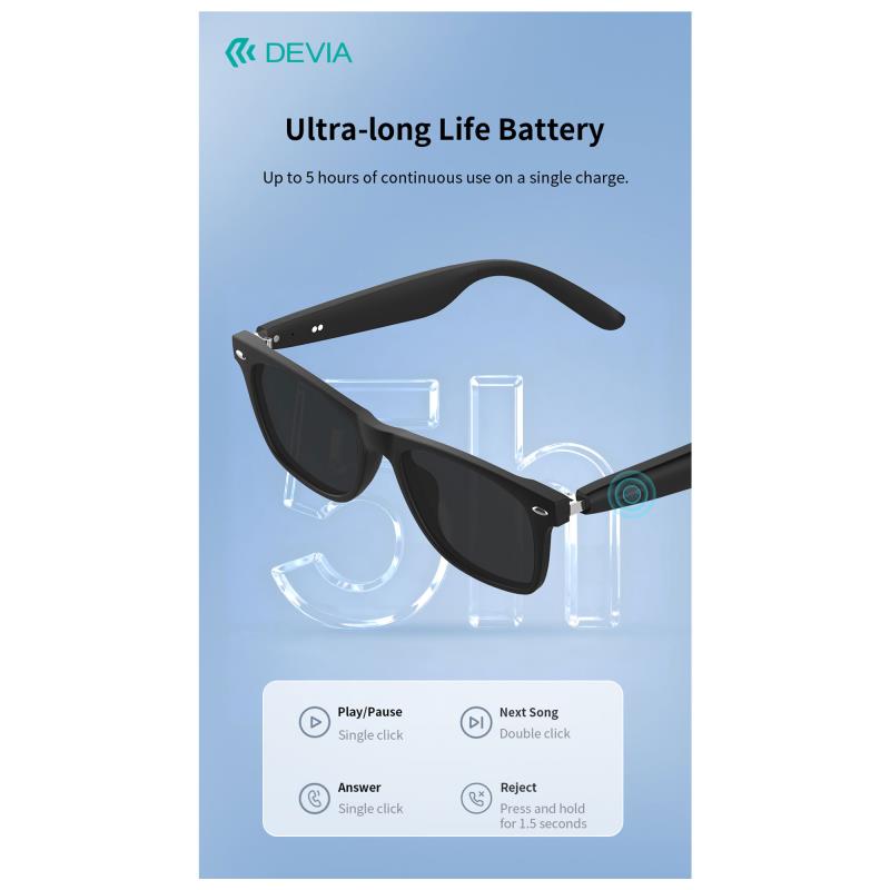 Smart Γυαλιά Ηλίου Devia A01 ENC Lite1 Μαύρο