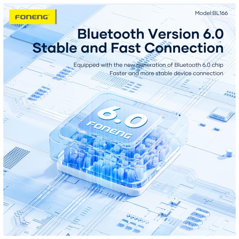 True Wireless Ακουστικά Bluetooth Foneng BL166 Sliding-Lid ANC+ENC Ασημί