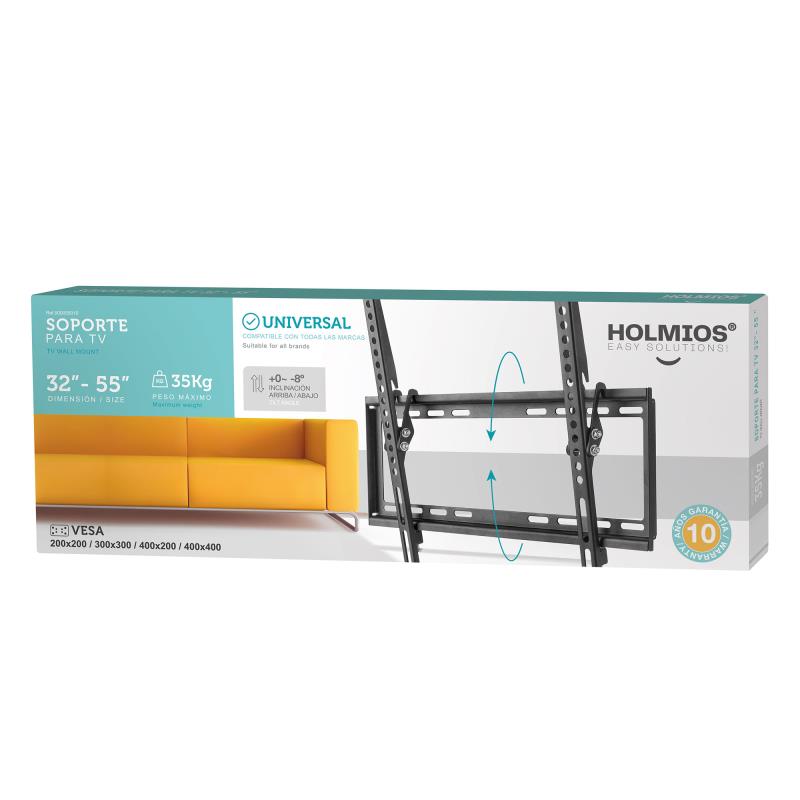 Επιτοίχια Βάση TV Holmios με Κλίση (32" έως 55") Μαύρο