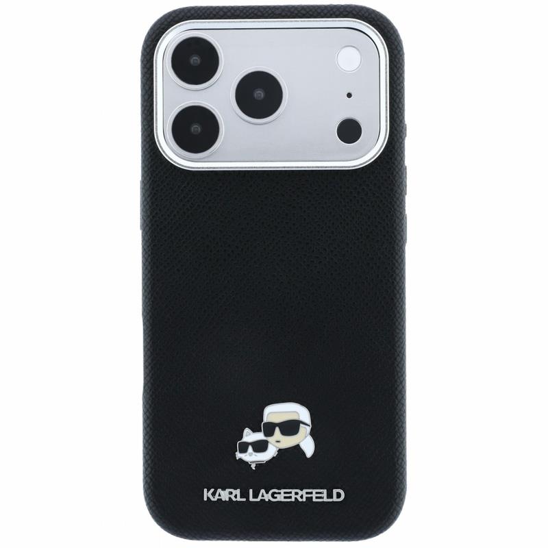 Θήκη PU Karl Lagerfeld Magsafe Apple iPhone 18 Pro Max/ 17 Pro Max Grained Leather Karl & Choupette Heads Μαύρο