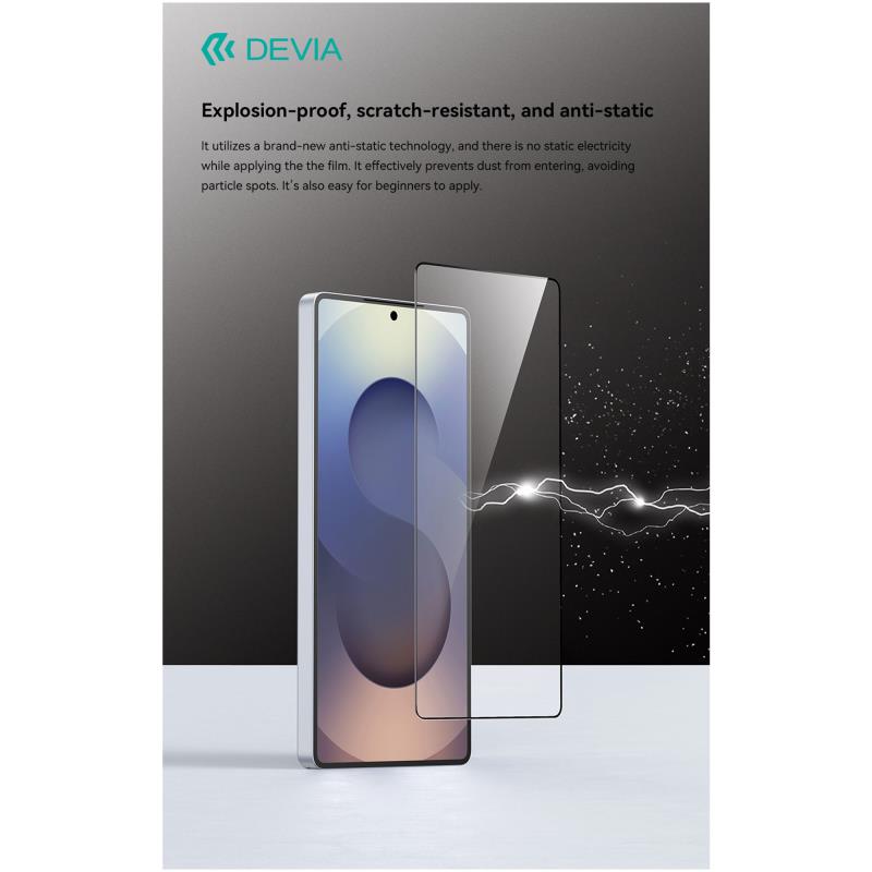 Tempered Glass Full Face HD Devia Samsung Galaxy S26 5G με Βοηθητικό Εργαλείο Van Μαύρο (1 τεμ.)